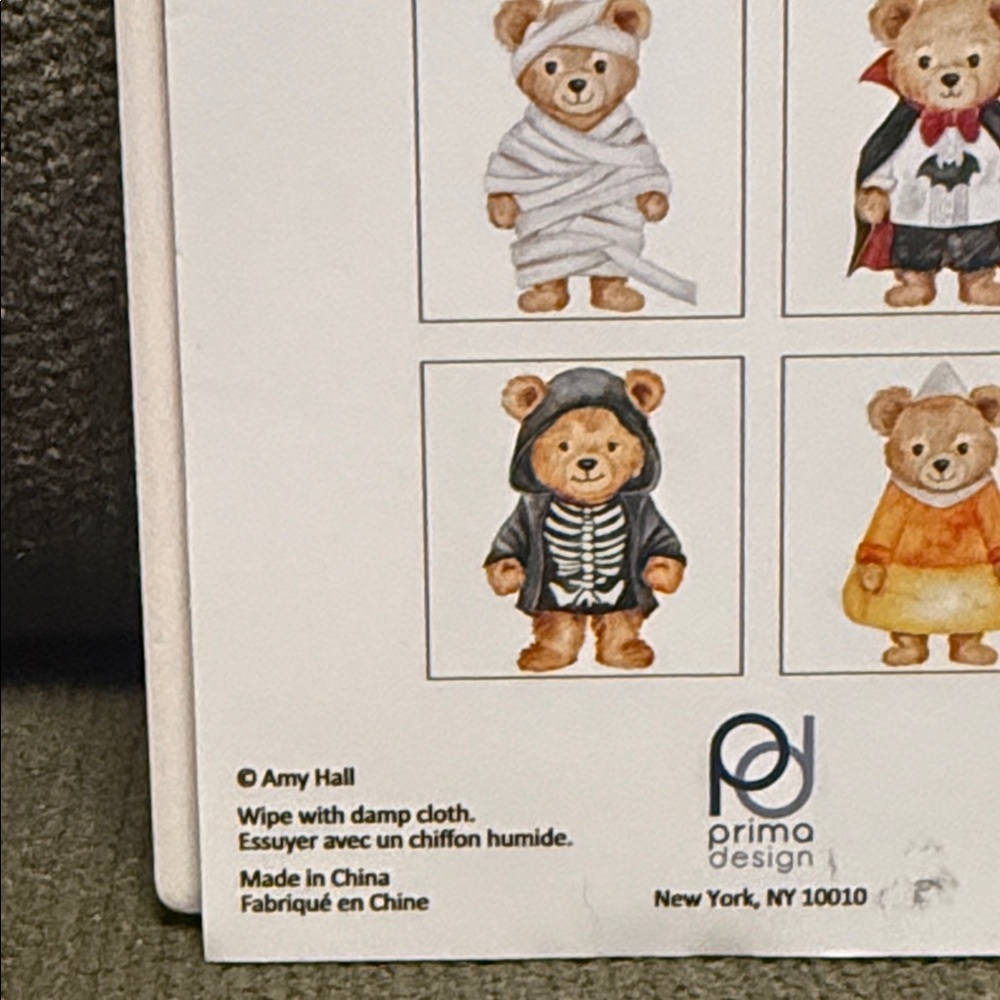 Ceramic Halloween Bear Coaster Set - Assorted Designs- Cork Backing. - Picture 9 of 12